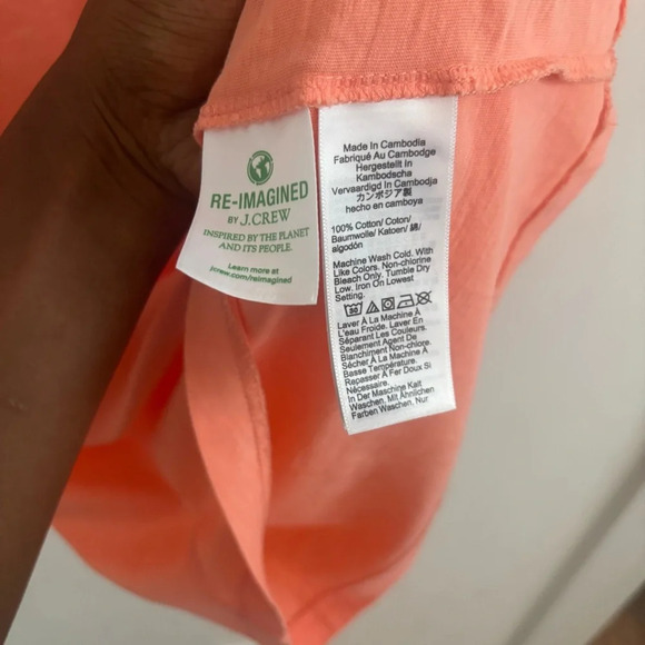 NWOT J. CREW V-Neck Tee Vintage Slub Cotton Pale Guava Short Sleeve T-Shirt - Picture 5 of 8